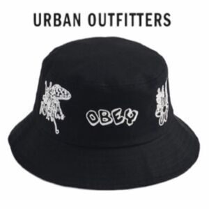 NEW Obey Urban Outfitters UO Black Helpers Bucket Cap Hat